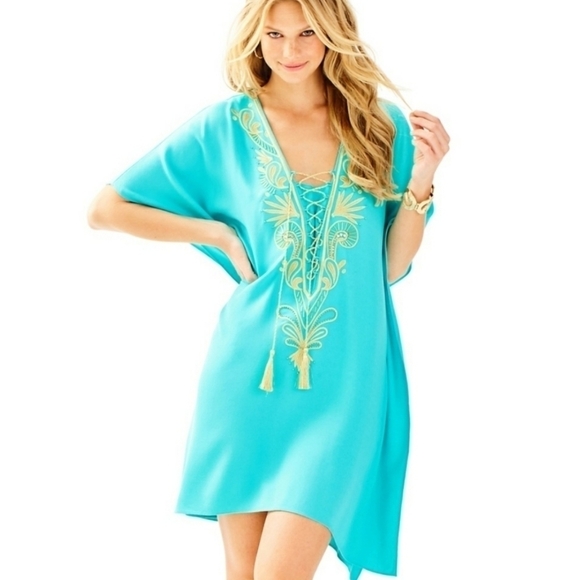 Lilly Pulitzer Other - Lilly Pulitzer Chai Caftan sea side aqua sz s/m